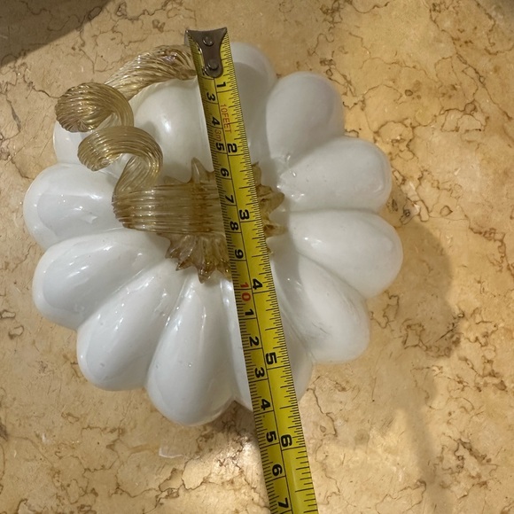 White Glass Pumpkin Decor - Picture 5 of 7